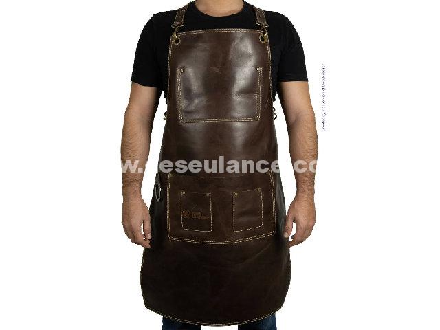 92/25173 - 18 PÇ AVENTAL PREMIUM DE COURO KIND LEATHER - MARROM. 
