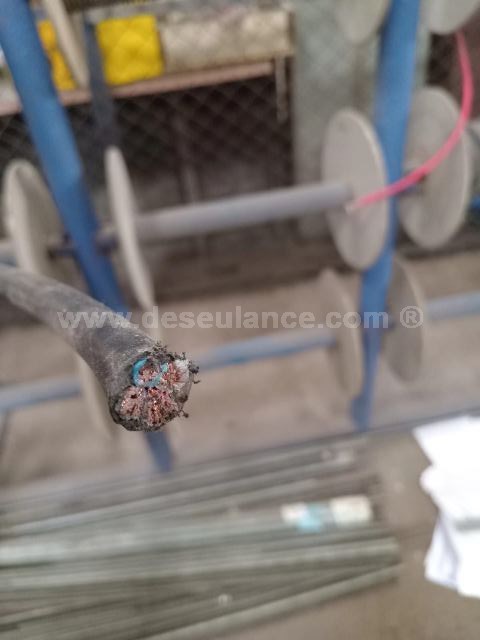 209/26024 - APROX. 200 M CABOS ELÉTRICOS 01 SUPORTE E 16 CARRETÉIS