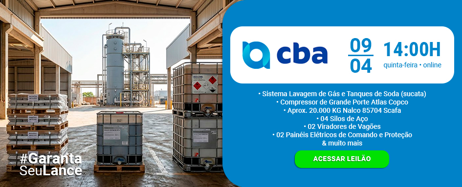 Leilão de compressor, sucatas, solução amoniacal e muito mais