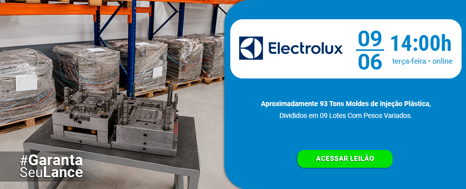 Leilão de Aproximadamente 93 Tons Moldes de Injeção Plástica