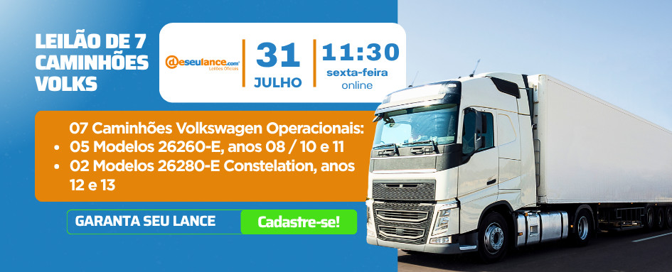 leilão de 07 Caminhões Volkswagen Operacionais | DeSeuLance